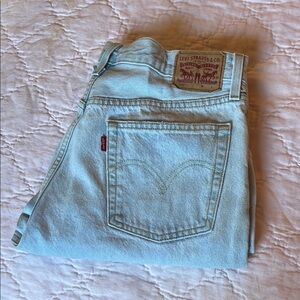 Levi's Sky Blue 501 Straight Jeans